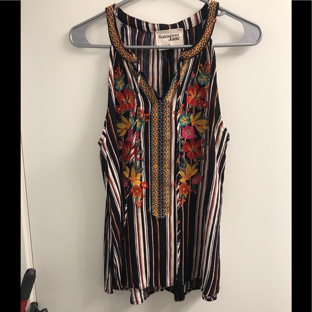 Navy boutique tank